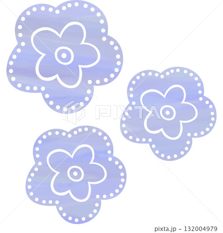 綺麗な水彩模様の花のアイコンのイメージのイラスト 綺麗な水彩模様の花のアイコンのイメージのイラスト 132004979