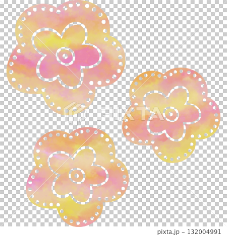 Beautiful watercolor flower icon image illustration 132004991