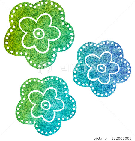 綺麗な水彩模様の花のアイコンのイメージのイラスト 132005009