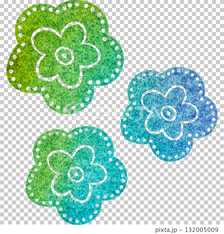 綺麗な水彩模様の花のアイコンのイメージのイラスト 132005009