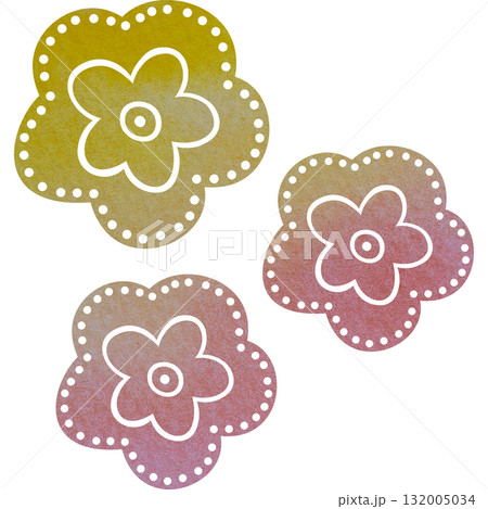 綺麗な水彩模様の花のアイコンのイメージのイラスト 132005034