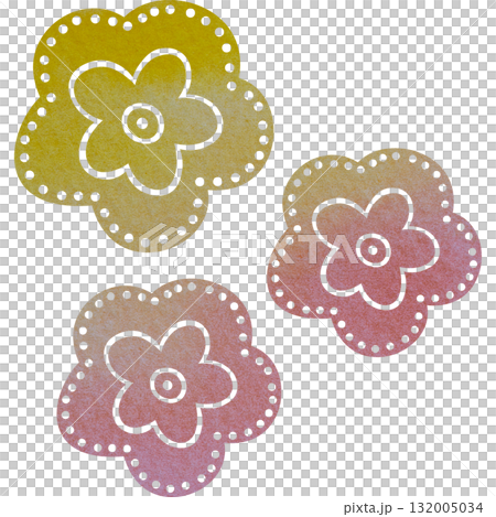 綺麗な水彩模様の花のアイコンのイメージのイラスト 132005034