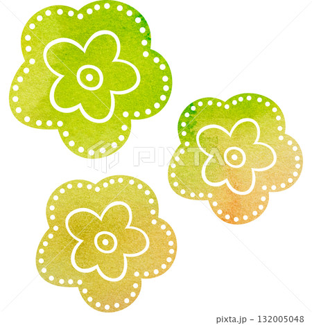 綺麗な水彩模様の花のアイコンのイメージのイラスト 132005048