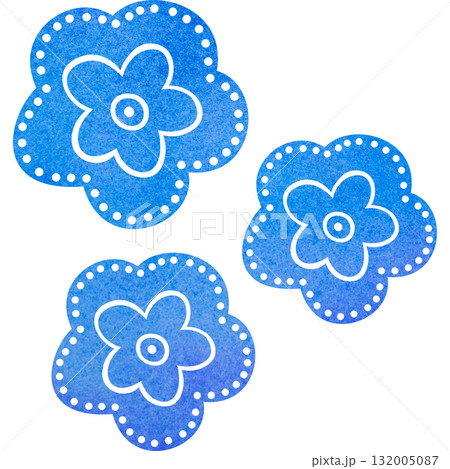 綺麗な水彩模様の花のアイコンのイメージのイラスト 132005087