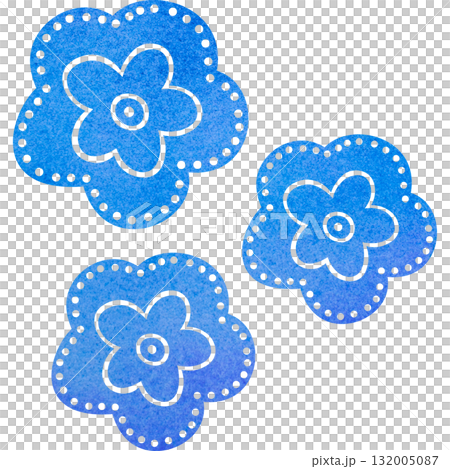 綺麗な水彩模様の花のアイコンのイメージのイラスト 132005087