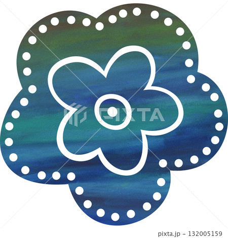 綺麗な水彩模様の花のアイコンのイメージのイラスト 132005159