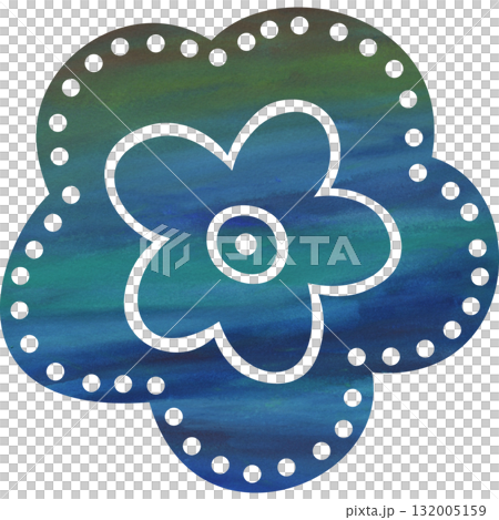 綺麗な水彩模様の花のアイコンのイメージのイラスト 132005159