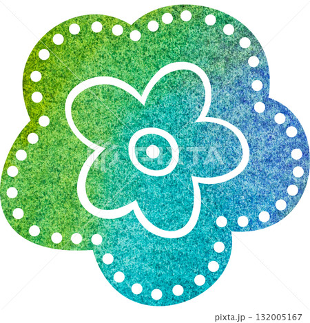 綺麗な水彩模様の花のアイコンのイメージのイラスト 132005167