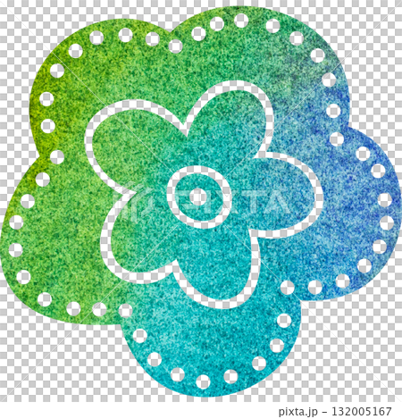 綺麗な水彩模様の花のアイコンのイメージのイラスト 132005167