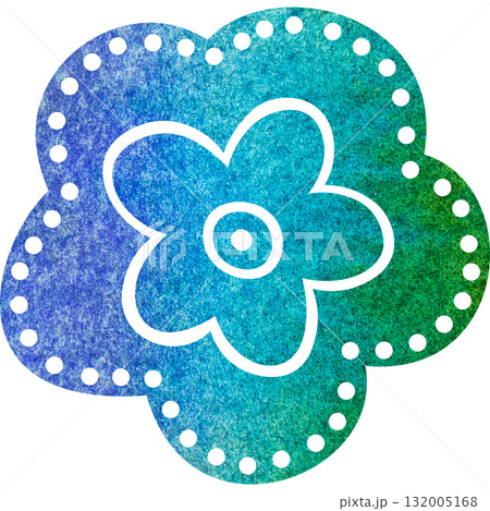 綺麗な水彩模様の花のアイコンのイメージのイラスト 132005168