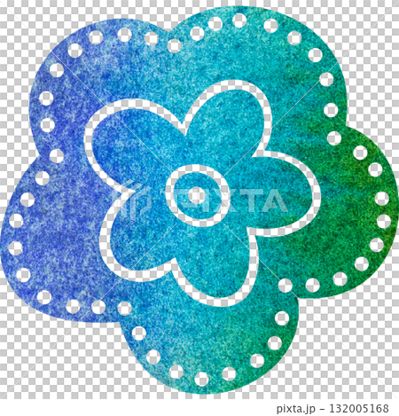 綺麗な水彩模様の花のアイコンのイメージのイラスト 132005168