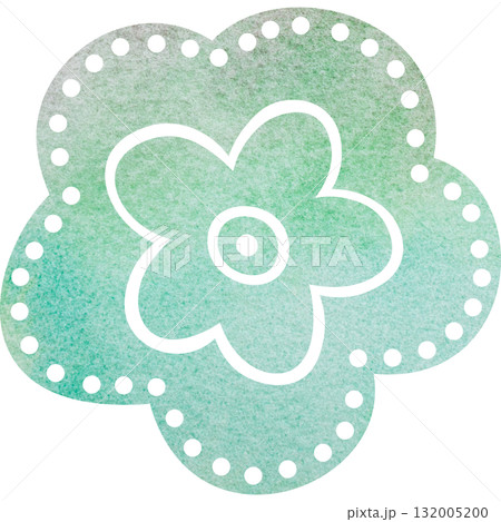 綺麗な水彩模様の花のアイコンのイメージのイラスト 132005200