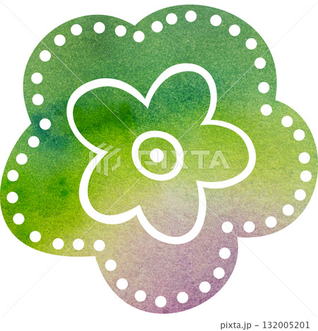 綺麗な水彩模様の花のアイコンのイメージのイラスト 132005201