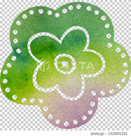 綺麗な水彩模様の花のアイコンのイメージのイラスト 132005201