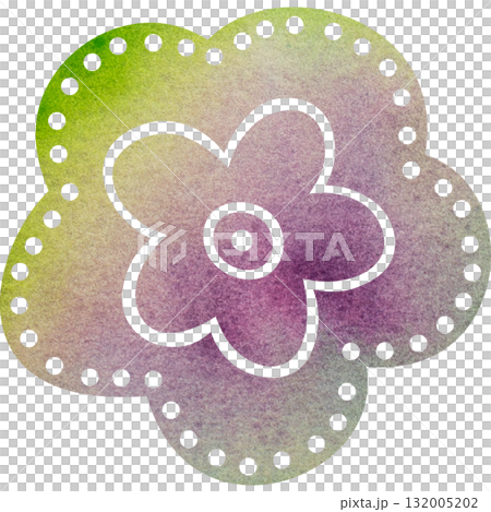 綺麗な水彩模様の花のアイコンのイメージのイラスト 132005202
