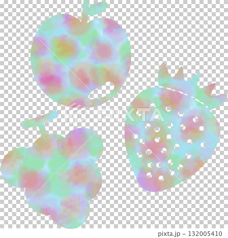 美麗的水彩水果圖示圖像插圖 132005410