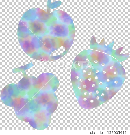 美麗的水彩水果圖示圖像插圖 132005411