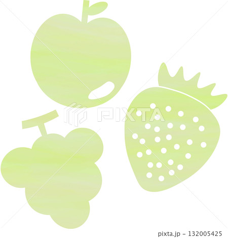 綺麗な水彩模様のフルーツのアイコンのイメージのイラスト 132005425