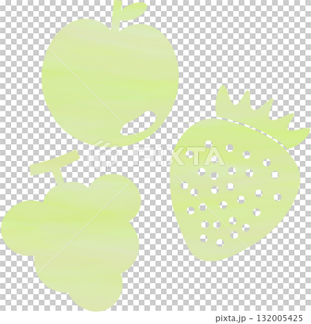 綺麗な水彩模様のフルーツのアイコンのイメージのイラスト 132005425