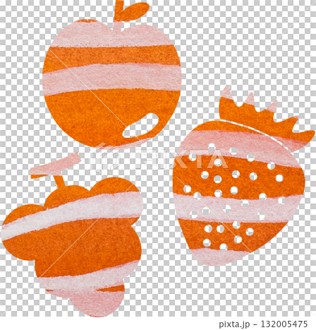 美麗的水彩水果圖示圖像插圖 132005475