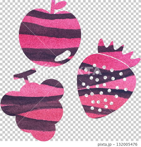 美麗的水彩水果圖示圖像插圖 美麗的水彩水果圖示圖像插圖 132005476