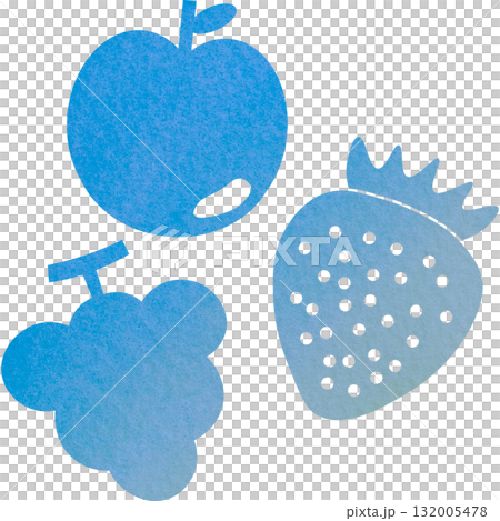 美麗的水彩水果圖示圖像插圖 132005478