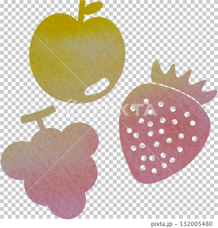 Beautiful watercolor fruit icon image illustration 132005480