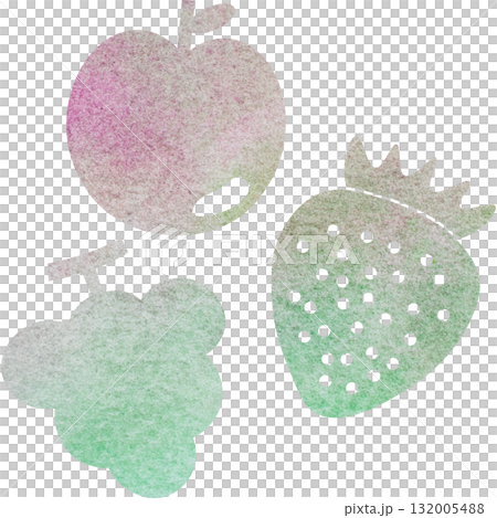 美麗的水彩水果圖示圖像插圖 132005488