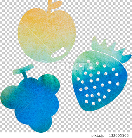 美麗的水彩水果圖示圖像插圖 美麗的水彩水果圖示圖像插圖 132005506