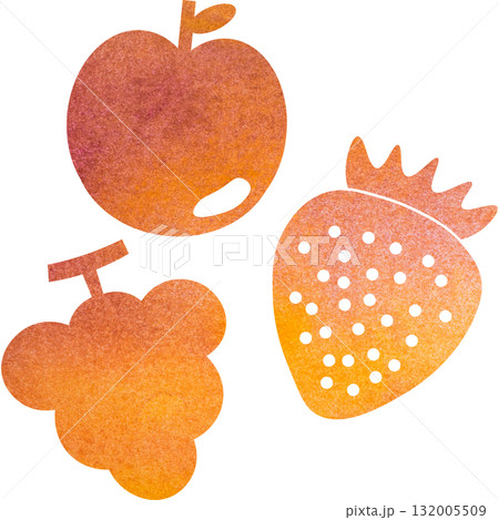 綺麗な水彩模様のフルーツのアイコンのイメージのイラスト 132005509
