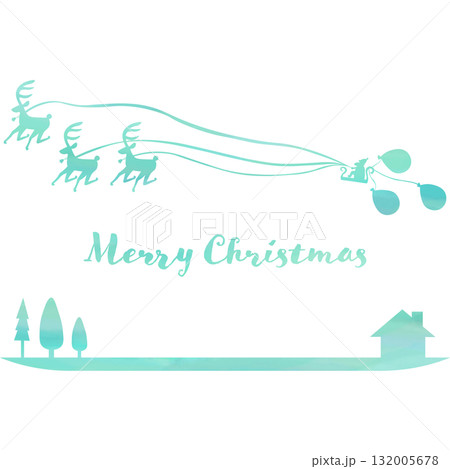 綺麗な水彩模様のクリスマスのアイコンのイメージのイラスト 綺麗な水彩模様のクリスマスのアイコンのイメージのイラスト 132005678
