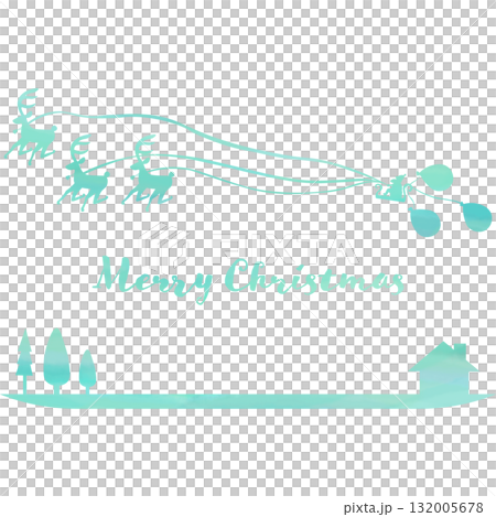 綺麗な水彩模様のクリスマスのアイコンのイメージのイラスト 綺麗な水彩模様のクリスマスのアイコンのイメージのイラスト 132005678