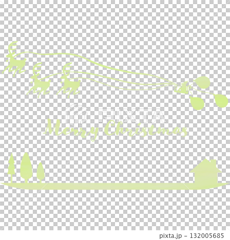 綺麗な水彩模様のクリスマスのアイコンのイメージのイラスト 132005685