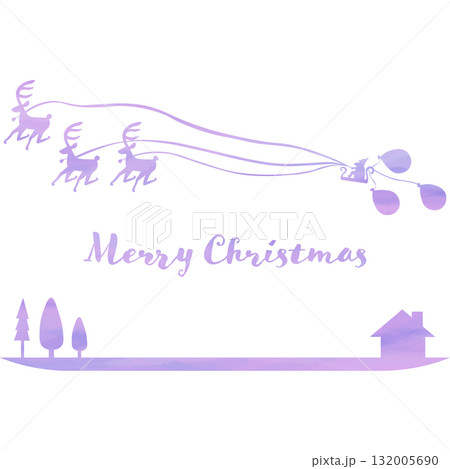 綺麗な水彩模様のクリスマスのアイコンのイメージのイラスト 綺麗な水彩模様のクリスマスのアイコンのイメージのイラスト 132005690