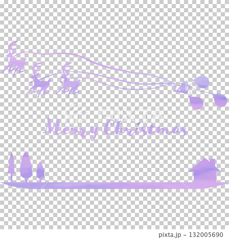 綺麗な水彩模様のクリスマスのアイコンのイメージのイラスト 綺麗な水彩模様のクリスマスのアイコンのイメージのイラスト 132005690