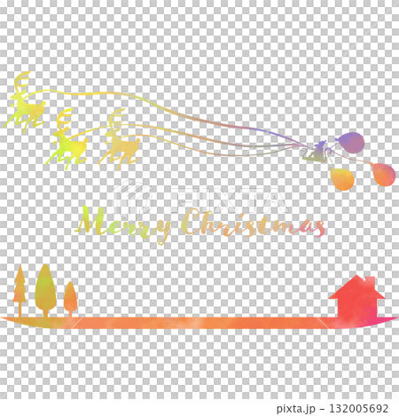綺麗な水彩模様のクリスマスのアイコンのイメージのイラスト 綺麗な水彩模様のクリスマスのアイコンのイメージのイラスト 132005692