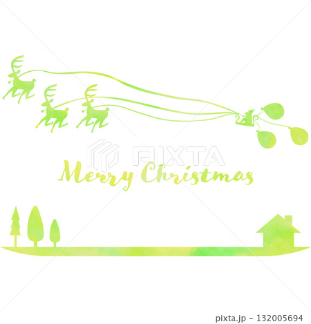 綺麗な水彩模様のクリスマスのアイコンのイメージのイラスト 綺麗な水彩模様のクリスマスのアイコンのイメージのイラスト 132005694