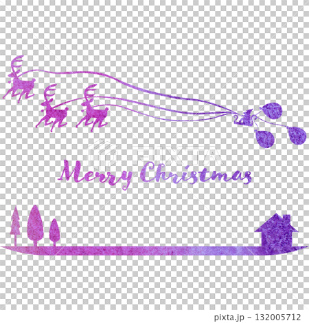 美麗的水彩畫聖誕圖示圖像插圖 132005712