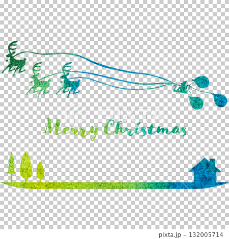 Beautiful watercolor Christmas icon image illustration 132005714