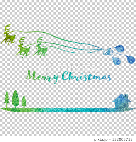 Beautiful watercolor Christmas icon image illustration 132005715