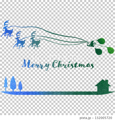 綺麗な水彩模様のクリスマスのアイコンのイメージのイラスト 綺麗な水彩模様のクリスマスのアイコンのイメージのイラスト 132005720