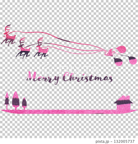 綺麗な水彩模様のクリスマスのアイコンのイメージのイラスト 132005737