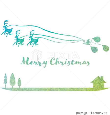 綺麗な水彩模様のクリスマスのアイコンのイメージのイラスト 132005756