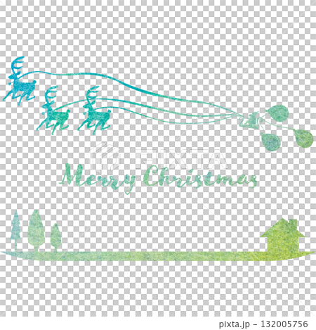 綺麗な水彩模様のクリスマスのアイコンのイメージのイラスト 132005756