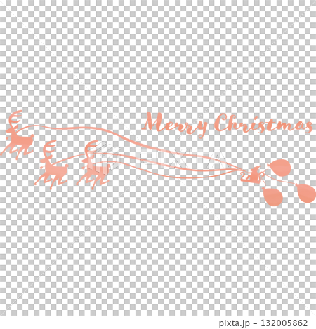 綺麗な水彩模様のクリスマスのアイコンのイメージのイラスト 132005862