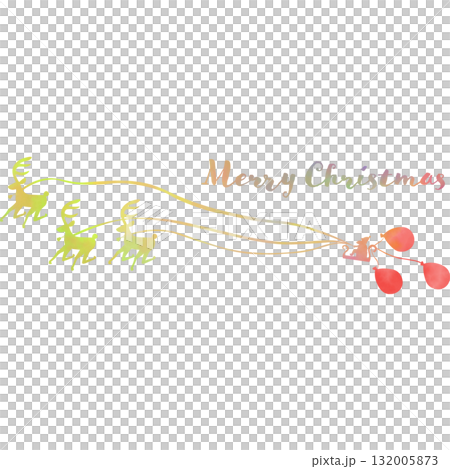 綺麗な水彩模様のクリスマスのアイコンのイメージのイラスト 132005873