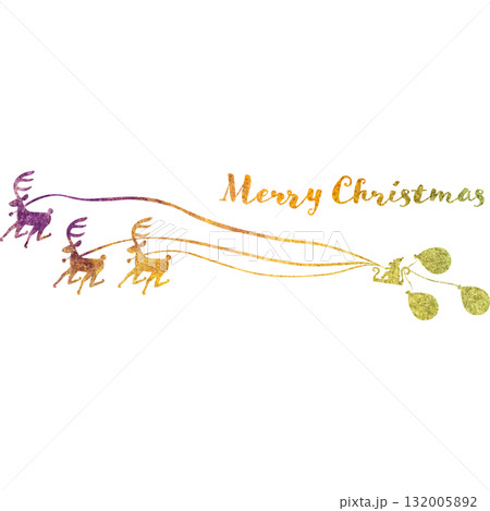 綺麗な水彩模様のクリスマスのアイコンのイメージのイラスト 132005892