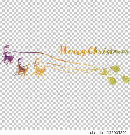 綺麗な水彩模様のクリスマスのアイコンのイメージのイラスト 132005892