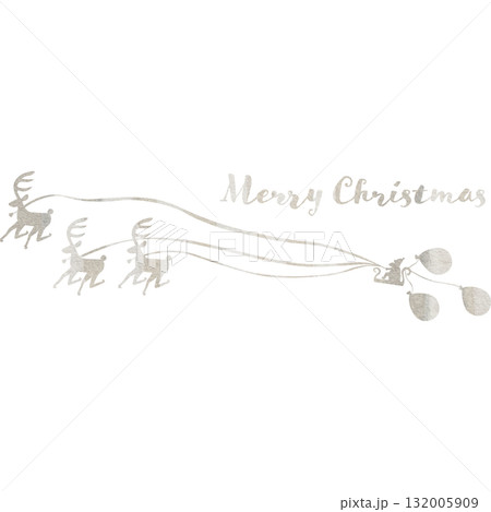 綺麗な水彩模様のクリスマスのアイコンのイメージのイラスト 132005909