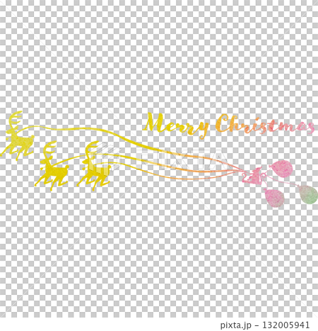 綺麗な水彩模様のクリスマスのアイコンのイメージのイラスト 132005941